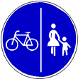 blau, Fahrrad, senkr. Linie, Fußgänger
